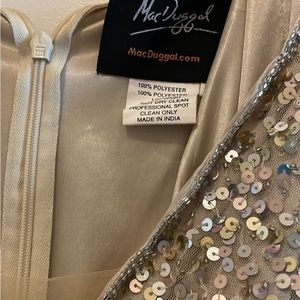 MacDuggal gold beaded gown